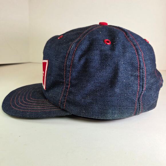Vintage Budweiser Denim Snapback Hat 80s West-Chester St Louis USA Made Beer Cap - Picture 2 of 14